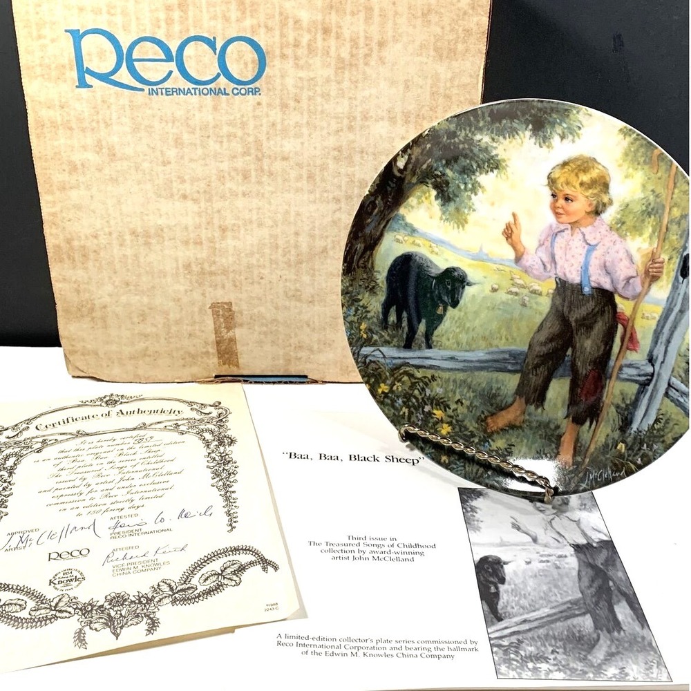Reco 1988 Baa Baa Black Sheep Coll Plate John McClelland Knowles 84-R60-15.3